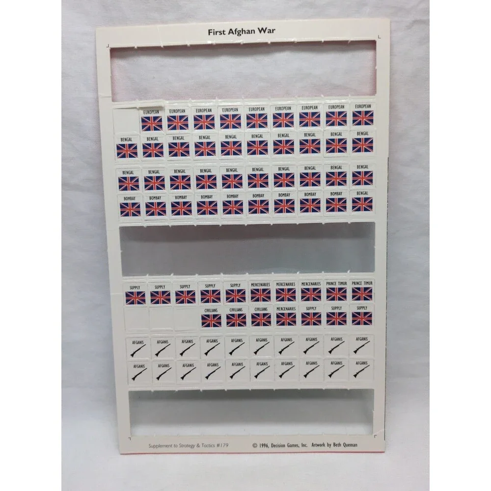 *Incompelte* First Afghan War Token Sheet Strategy And Tactics #179